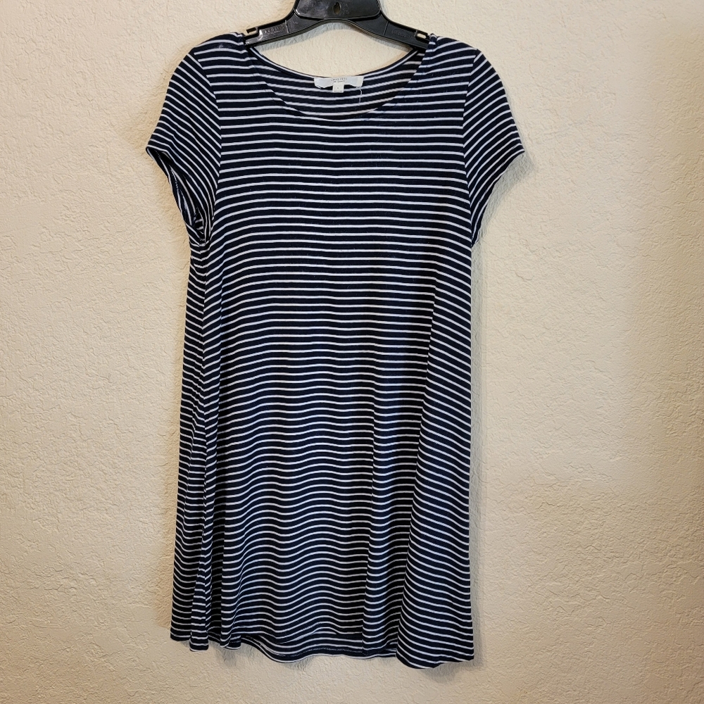 Love Tree Navy And White Striped Mini Dress Sz L